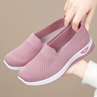 Chaussures décontractées pour femmes d'âge moyen et âgées, respirantes, confortables, à talon bas, avec empeigne en maille et semelle souple, vente directe fabricant