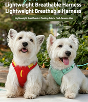 Harnais léger pour chien d'extérieur avec poche pour traceur intelligent, sangle de poitrine anti-étranglement, étanche, réfléchissant, respirant, avec boucle