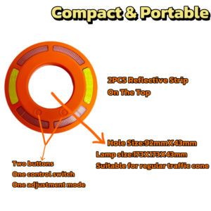 360 °   Cône de signalisation LED haute visibilité, signal d'urgence, lumière de sécurité pour travaux routiers, CE RoHS - Product Image 3