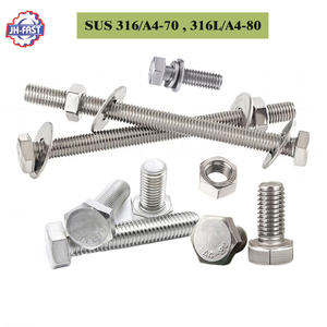 Din 933 y DIN 931 SS 304 316 A4 <span class=keywords><strong>A2</strong></span> <span class=keywords><strong>70</strong></span> tuercas y pernos hexagonales extra largos de acero inoxidable SS304 din933 pernos y tuercas de cabeza hexagonal - Product Image 3