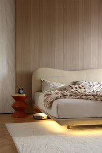 Mới Nhất Thiết Kế Giường Da Nền Tảng Bọc Vua Kích Thước Giường Gỗ Khung Hiện Đại Giường Sang Trọng Bedroomsets - Product Image 6