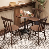 Meubles commerciaux vintage, tables et chaises de restaurant, tables et chaises en bois massif pour café, bistrot et établissement de restauration