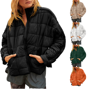 Chaqueta Elegante para Mujer, Estilo Blusón, Holgada, Ligera, Plegable, Forrada con Pelo Sintético, Manga Larga, Cuello Alto, Cortavientos, con Cierre - Product Image 4