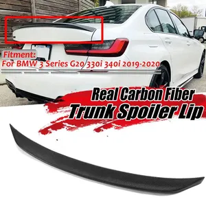 Extension d'aileron de coffre arrière en fibre de carbone véritable pour BMW Série 3 G20 330i 340i 2019-2020 - Product Image 1