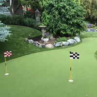 Drapeaux de golf à carreaux en nylon 420D, 6*8 pouces, mini-drapeaux de putting avec tube en plastique pour entraînement sur le green de jardin