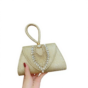 Nuevo Bolso de Mano de Poliéster Dorado con Incrustaciones de Diamantes para Comercio Exterior Transfronterizo, Ideal para Vestidos de Novia, Cumpleaños y Eventos Nocturnos - Tanjing - Product Image 1