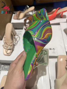 Sandalias de Tacón Alto para Mujer, Zapatos de Fiesta, Boda, Verano, Moda, Punta Puntiaguda, Parte Superior de PU, Entresuela de TPR, Suela de Goma, Zapatos en Stock al por Mayor - Product Image 4
