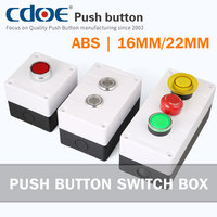 Interrupteur à bouton-poussoir momentané CDOE 10Amp, étanche, anti-poussière, 22 mm, métal et plastique, bouton d'arrêt d'urgence avec boîte