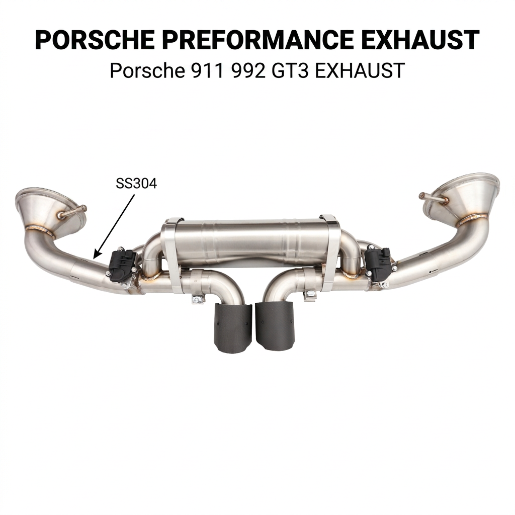 VantaFlow Racing Performance Exhaust Pipes for Porsche 911 992 GT3 4.0L 2021-2026 Stainless Steel Catback With Electronic Valve