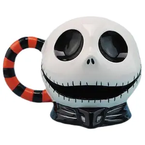 Sylvan caneca de decoração de presente, oem 2022 global, copos de halloween, caveira em forma de caneca de cerâmica para festa, presente