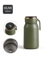 Kedatangan Baru Botol Air Vakum Isolasi Dinding Ganda 300ml dengan Tampilan Suhu Pintar, Terbuat dari Baja Tahan Karat SUS316, Mug Kopi