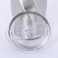 En stock : Gobelet isotherme en acier inoxydable 304 (intérieur) et 201 (extérieur) avec corps torsadé et couvercle coulissant transparent pour café et eau