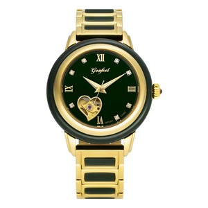 Relojes de Pulsera Elegantes de Jadeíta Natural para Pareja, con Números Romanos, Diseño Hueco y Manecillas Luminosas, Envío Directo - Product Image 2