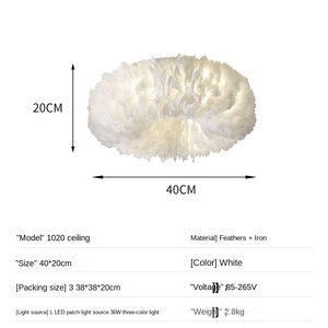 Modern Luxury Ostrich <b>Feather</b> Chandelier Dark <b>Blue</b> LED Ceiling Lamp for Hotel Living Room Bedroom Pendant Lights with Metal Base - Product Image 5