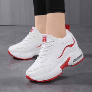 Femmes printemps décontracté plate-forme baskets confortable blanc talons épais talons hauts compensés pour une utilisation en plein air chaussures de mode chaudes - Product Image 5