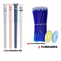 Stylos gel effaçables 0.5mm Noyau de stylo effaçable à manche lavable Stylo à bille effaçable magique pour bureau école rose bleu rouge