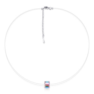 Collar de Hilo de Pesca con Cristales, Colgante Geométrico Color AB, Cadena para Clavícula de Uso Diario - Product Image 1