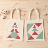 Sac en toile de Noël en coton lavable, motif hivernal personnalisé, pour articles saisonniers de bazar, en stock pour commande en gros