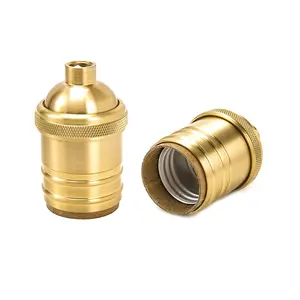 Hot Selling E26 E27 Retro Pure Copper Brass Lamp Cap Lamp Holder No Rings Lighting Accessories