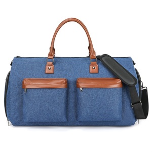 Bolsa de Viaje Plegable Impermeable para Trajes de <span class=keywords><strong>Hombre</strong></span> con Logotipo Personalizado, Bolsa de Lona Resistente para Equipaje de Negocios, Bolsa de Ropa de Cuero de Lujo - Product Image 1