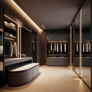 ตู้เสื้อผ้าไม้ MDF หรูหราน้ำหนักเบาแบบพกพาและพับได้สำหรับห้องนอนและห้องนั่งเล่นสำหรับใช้ในบ้านหรือในโรงแรม - Product Image 1