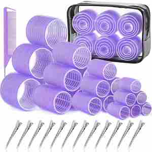 Venta al por mayor del fabricante: Nuevo set de 30 rulos sin calor de plástico y nailon con pinzas autoadherentes para rizar el cabello. - Product Image 1