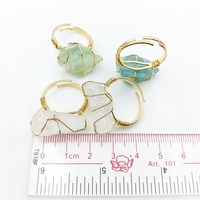 Bague réglable faite à la main de Style bohème 100% Quartz naturel Crustal Wire Wrapped Jewelry Offre Spéciale Raw Stock Fashion Rings