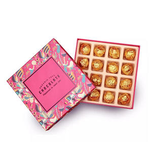 Boîtes d'emballage de confiseries imprimées de logo de vente au détail personnalisées Boîtes cadeaux pliantes de luxe haut de gamme truffe chocolat Saint <span class=keywords><strong>Valentin</strong></span> - Product Image 4
