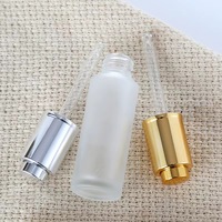 Flacon roll-on en verre transparent ou givré de 20 ml, 30 ml, 50 ml avec bouchon à vis en acier inoxydable pour huiles essentielles, parfums, baumes à lèvres