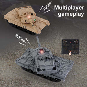 Char d'assaut principal RC Leopard 2A6 2,4 GHz, mini char <span class=keywords><strong>de</strong></span> combat <span class=keywords><strong>IR</strong></span>, jouet militaire télécommandé 6 canaux rechargeable par USB pour enfants - Product Image 3