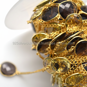 Wonderful Fashion-GEMA de topacio de limón, conectores chapados en oro de 14K, fabricación de joyas al por mayor - Product Image 1