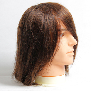 Cabeza de Maniquí de cabello humano real para peluquería y barbería, ideal para práctica avanzada de corte de pelo y peinado - Product Image 2