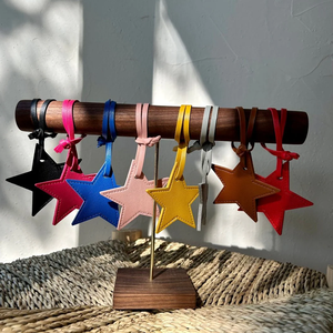 Amuleto de Estrella para Bolsa, Etiqueta de Cuero para Equipaje de Viaje, Estrella de Cinco Puntas, Colgante para Llavero, Accesorio para Bolsa - Product Image 5
