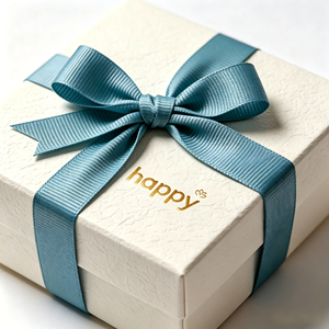 Light Blue Grosgrain <b>Ribbon</b> 1-1/2 Inch Gold Foil Printed Happy Text Single Face Gift Packaging Decorative Trim - Product Image 6
