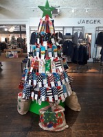 Support de Présentation de Chaussettes en Forme de Sapin de Noël Personnalisé, Moderne, Pliable, Portable, Détachable, Rotatif à 360°, Écologique, Gratuit