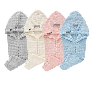 Gorro de Secado de Cabello de Felpa Coral 25x75cm Antimicrobiano de Color Sólido con Logotipo Personalizable para Regalo - Product Image 4