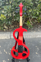 Sinomusik Offres Spéciales Violon électrique rouge 4 cordes avec étui Instruments de musique