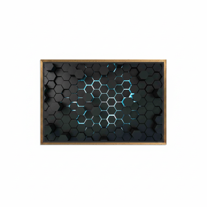 Elegant <b>Black</b> Hexagon Loft Canvas Artwork - Printed Design,GOLD <b>FRAMED</b> CANVAS - Product Image 2