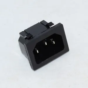 Sunchonglic 3 pin socket iron sheet power sockets 10A 250V earless black electrical power socket for Soymilk machine