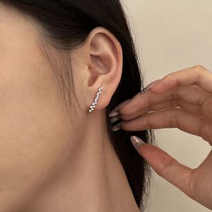 Dylam Light Luxurious Geometric Line Bar Shape <b>Stud</b> <b>Earrings</b> with 925 Sterling Silver 5A Cubic Zircon Tiny <b>Fine</b> Fashion Jewelry - Product Image 5