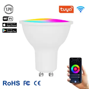 مصابيح إضاءة ذكية ماركة FXPOT Tuya Alexa Google Home RGB CCT, مصابيح Led بألوان متغيرة ، GU10 GU5.3 ، إضاءة ساطعة Led ، واي فاي ، إضاءة ذكية