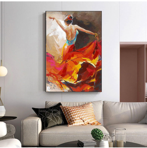 Tableaux d'art mural abstrait, danseuse <span class=keywords><strong>de</strong></span> flamenco éclatante, peinture sur toile <span class=keywords><strong>de</strong></span> style huileux aux couleurs vives pour le salon, décoration intérieure, affiche - Product Image 2
