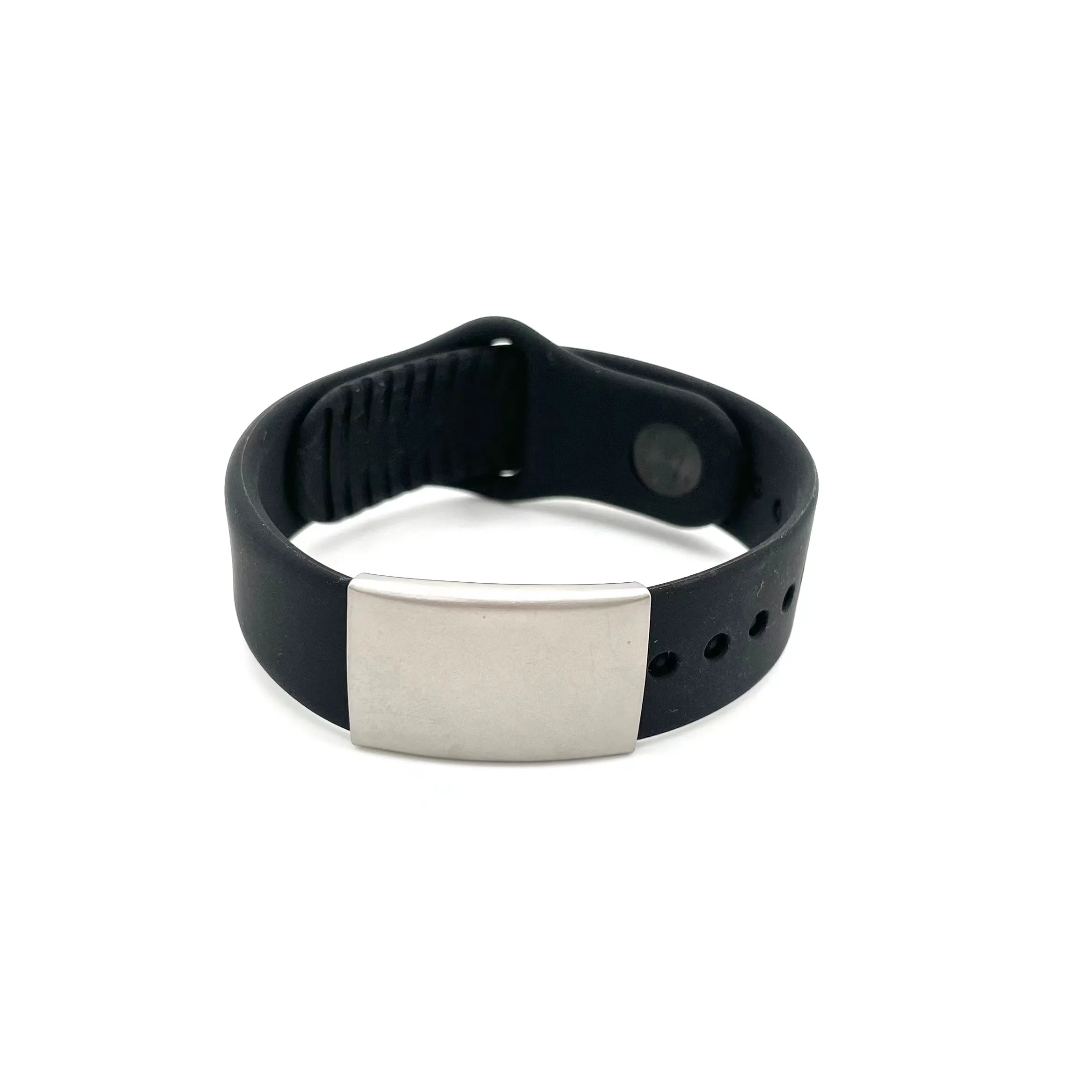 Pulsera personalizada de acero inoxidable grabada, brazalete de silicona con alerta médica para la salud, novedad