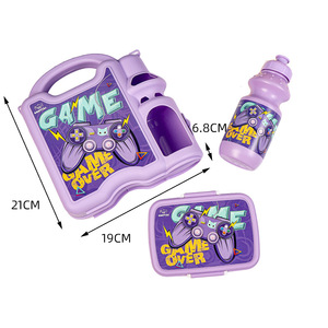 Boîte à bento portable pour l'école Conteneur à bento étanche Nouveau dessin animé chaud Boîte à lunch créative pour enfants avec bouteille d'eau et poignée - Product Image 5