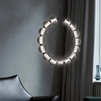 Lampes suspendues LED nordiques, corps en fer, abat-jour en acrylique et verre, intensité variable, chrome/noir nacré, angle de faisceau 360°, 2700K, lumière douce