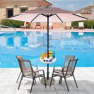 Accessoires de parapluie de plage rond blanc plateau de Table de porte-gobelet de parapluie de plage de haute qualité pour piscine extérieure - Product Image 3