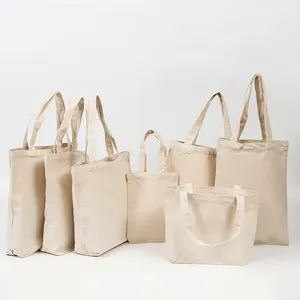 Wholesale Plain Tote Bag Recyclable Cotton Canvas Shopper Bag With Logos