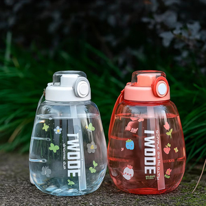 Extra Large Capacity 1300ml K-Style Fitness Bouteille d'eau extérieure portable lavable au lave-vaisselle avec paille - Product Image 1
