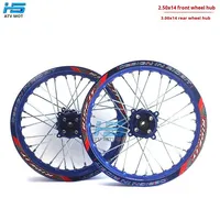 Jantes de moto tout-terrain Cross Country, jante renforcée, moyeu CNC, alliage d'aluminium, roues 2.50X14 et 3.00X14