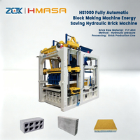 HS1000 Machine à blocs hydraulique automatique à économie d'énergie pour cendres volantes, équipement de production continue de briques multi-types à partir de matériaux bruts, stable